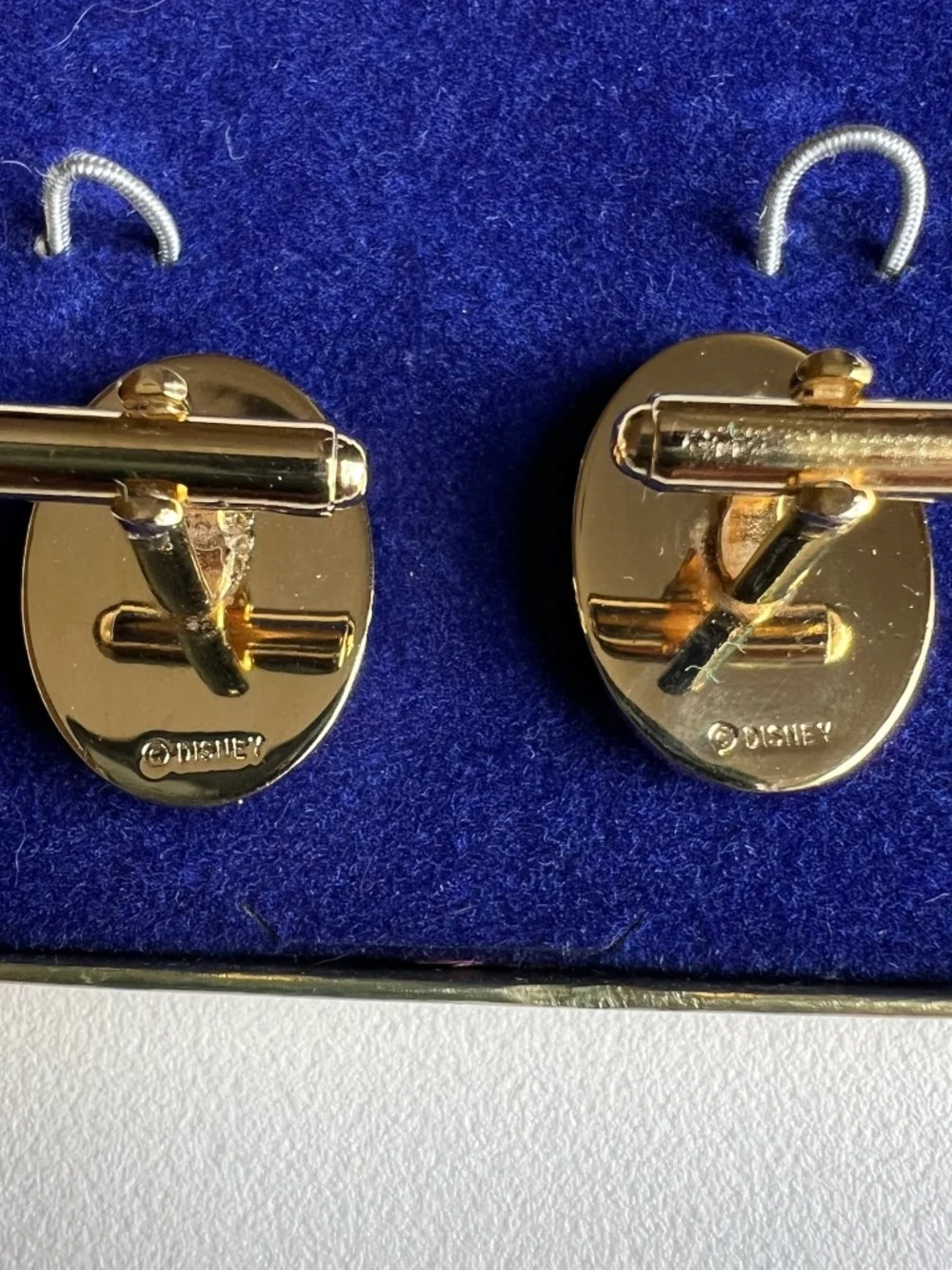 Vintage Oval Disney Mickey Mouse Gold Tone Cufflinks